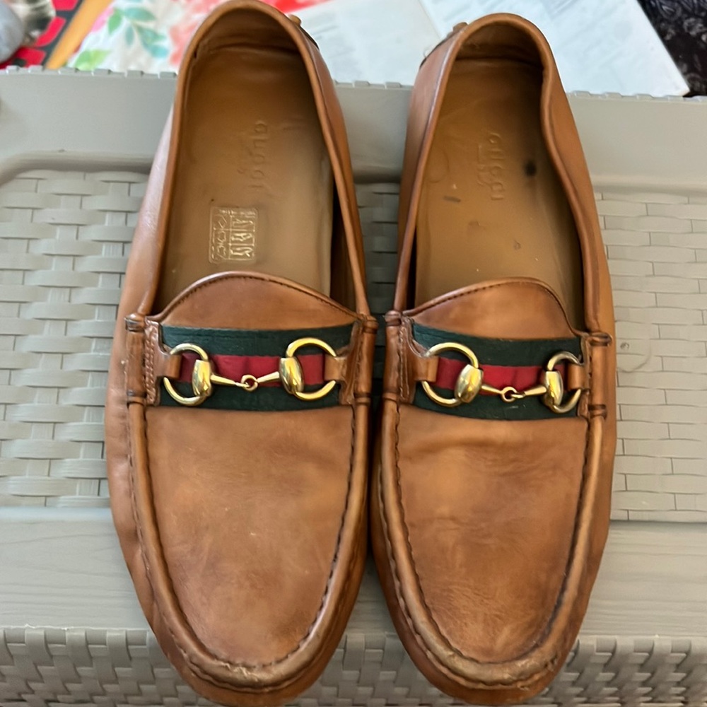 GUCCI LOAFERS ⚜️ Camel Leather Driving Loafers
